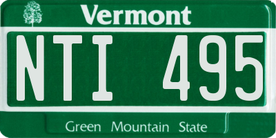 VT license plate NTI495