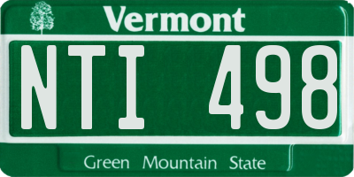 VT license plate NTI498