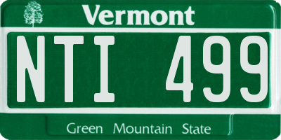 VT license plate NTI499