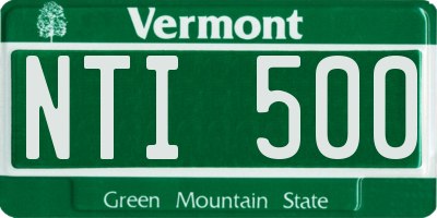 VT license plate NTI500