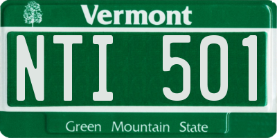 VT license plate NTI501