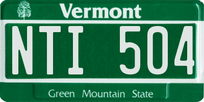 VT license plate NTI504