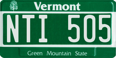 VT license plate NTI505