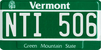 VT license plate NTI506