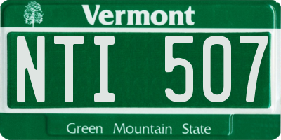 VT license plate NTI507