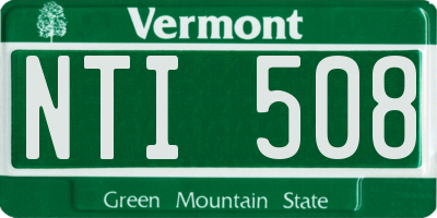 VT license plate NTI508