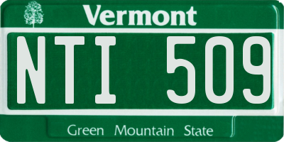 VT license plate NTI509