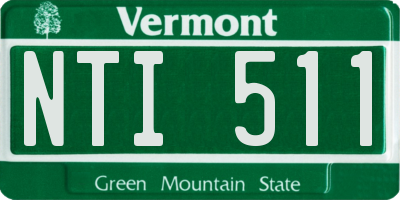 VT license plate NTI511