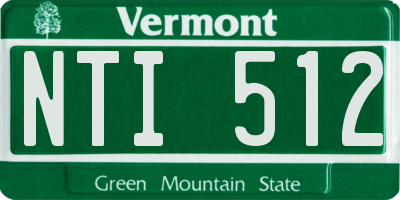 VT license plate NTI512