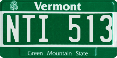 VT license plate NTI513