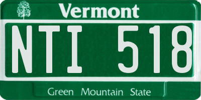 VT license plate NTI518