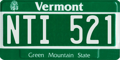 VT license plate NTI521