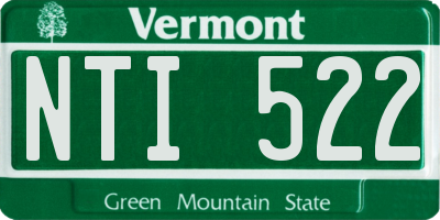 VT license plate NTI522