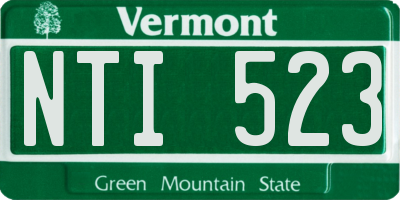 VT license plate NTI523