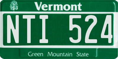 VT license plate NTI524
