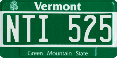 VT license plate NTI525