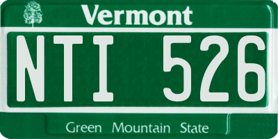 VT license plate NTI526