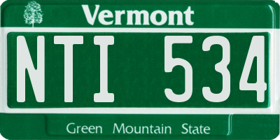 VT license plate NTI534
