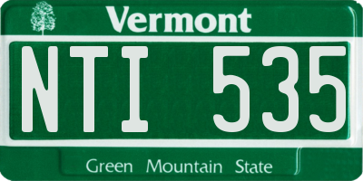 VT license plate NTI535