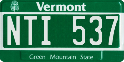 VT license plate NTI537