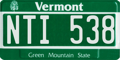 VT license plate NTI538