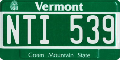 VT license plate NTI539