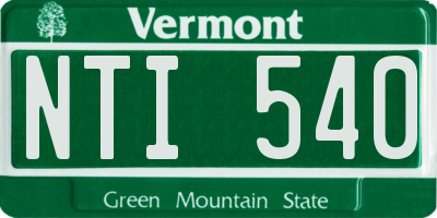 VT license plate NTI540