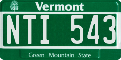 VT license plate NTI543