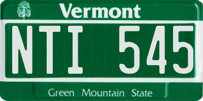 VT license plate NTI545