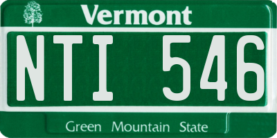 VT license plate NTI546