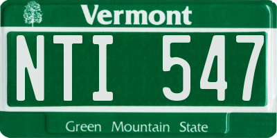VT license plate NTI547