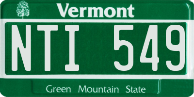 VT license plate NTI549