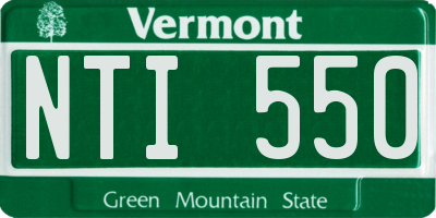 VT license plate NTI550