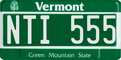 VT license plate NTI555