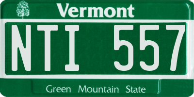 VT license plate NTI557