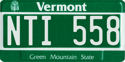 VT license plate NTI558