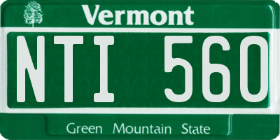 VT license plate NTI560