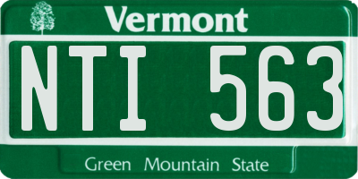 VT license plate NTI563