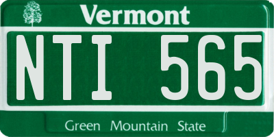 VT license plate NTI565
