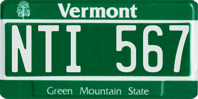 VT license plate NTI567