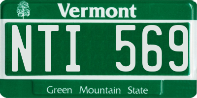 VT license plate NTI569