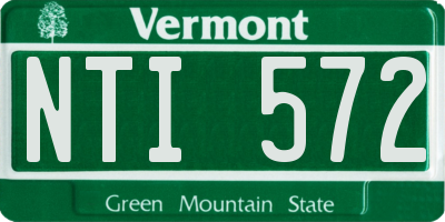 VT license plate NTI572