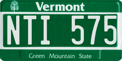VT license plate NTI575
