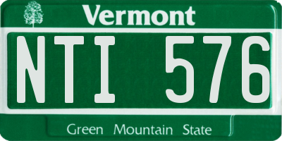 VT license plate NTI576