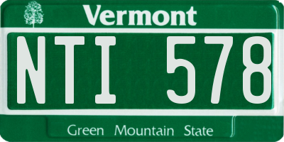 VT license plate NTI578