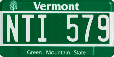 VT license plate NTI579