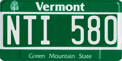 VT license plate NTI580