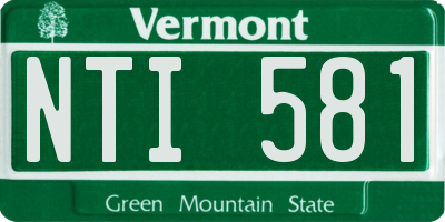 VT license plate NTI581