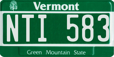 VT license plate NTI583