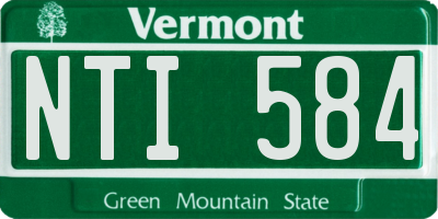 VT license plate NTI584